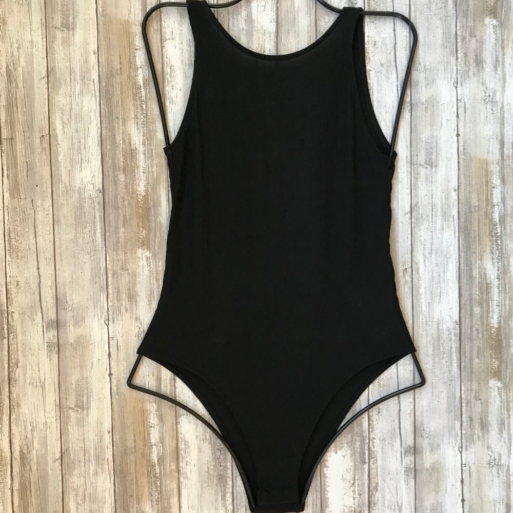 Bardot Australia Black Ribbed Tank Bodysuit